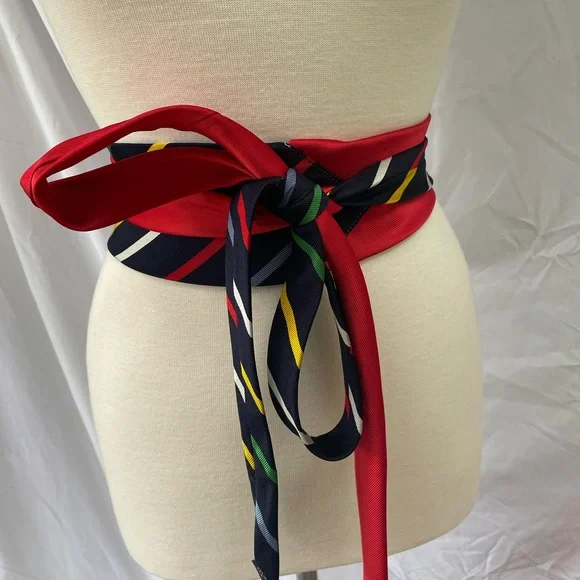 Custom handmade necktie obi wrap belt - Picture 1 of 9